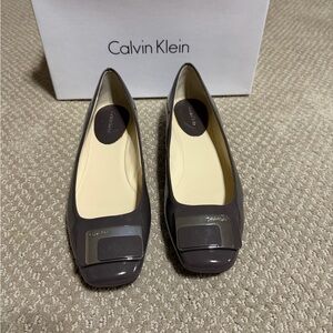 Calvin Klein Women's Taupe Flats with Silver Accent